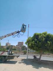 تركيب كشافات جديدة بطريق مصر...