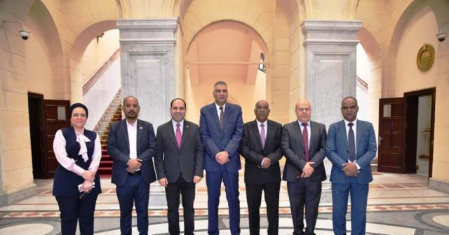 محافظ أسوان وأعضاء لجنة الإدارة المحلية