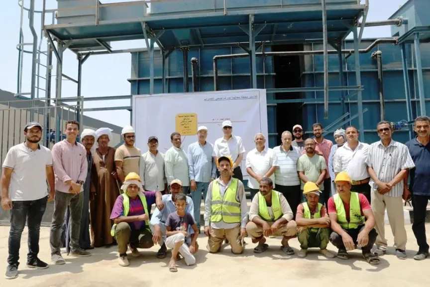 محافظ أسوان يتابع معدلات الإنجاز بمشروع محطة معالجة صرف صحى النصراب