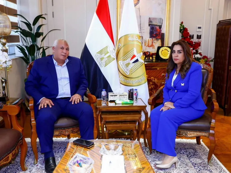 اجتماع وزيرة التنمية المحلية مع محافظ الوادي الجديد