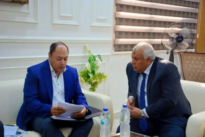 اجتماع محافظ الوادي الجديد ورئيس هيئة تنمية الصعيد