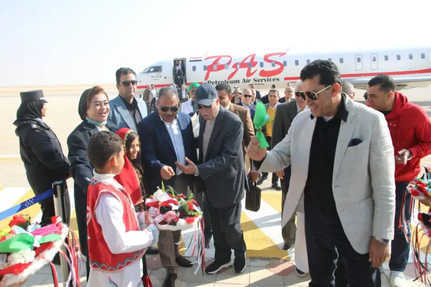 وزير الشباب والرياضة يصل إلي الوادي الجديد