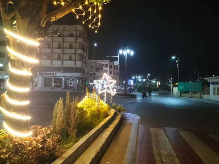 أشجار الكريسماس تزين شوارع الأقصر